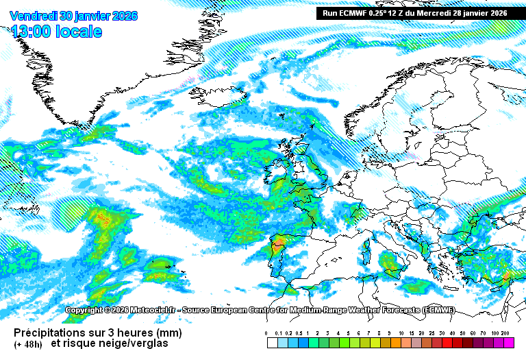 Cumul de pluie à J+1 indisponible