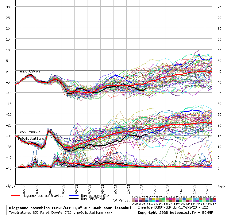 Diagramme ensemble ECMWF/CEP